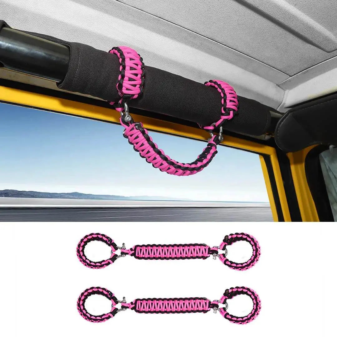 For 1997-2006 Jeep Wrangler TJ Interior Top Roll Bar Grab Handles Grip Accessories (2 pcs)
