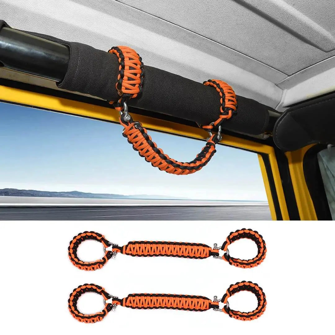 For 1997-2006 Jeep Wrangler TJ Interior Top Roll Bar Grab Handles Grip Accessories (2 pcs)