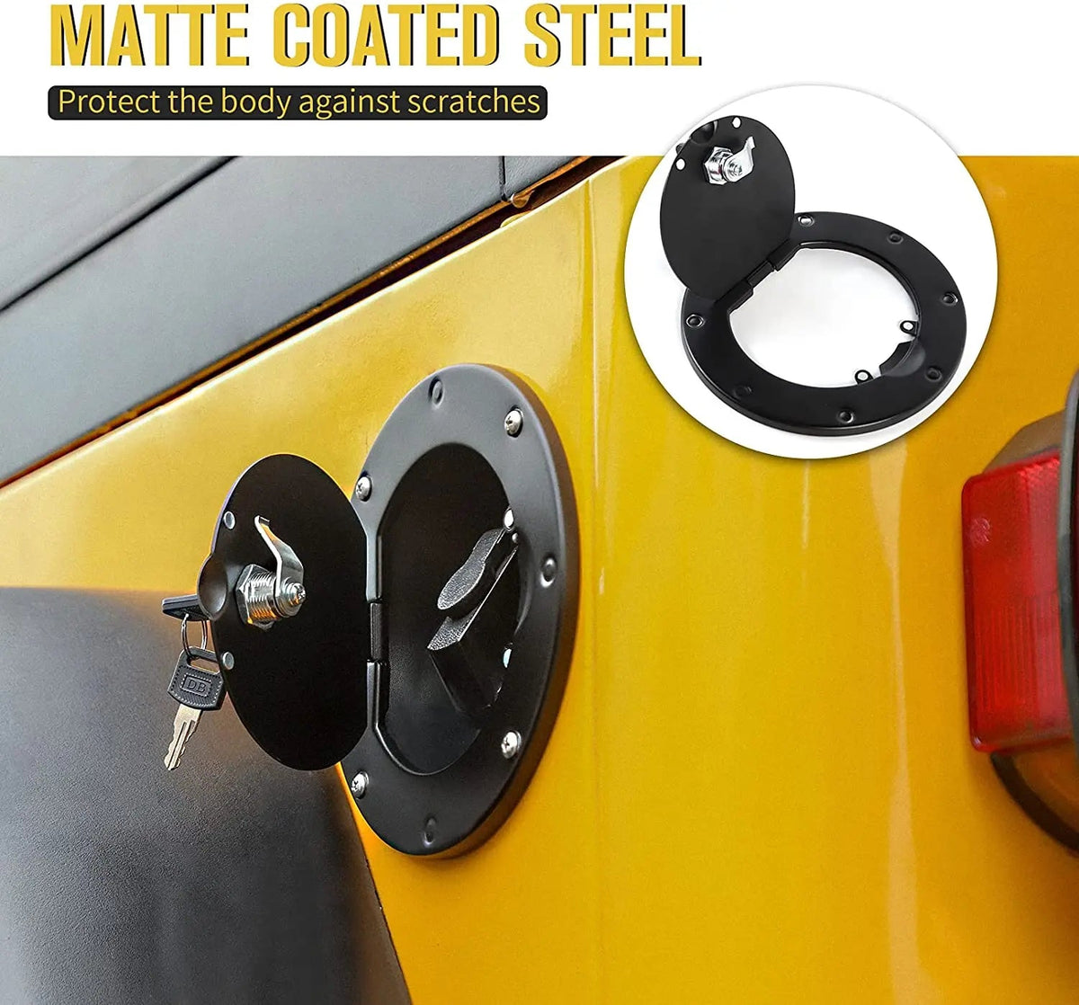 For 1997-2006 Jeep Wrangler TJ Locking Fuel Door Gas Tank Cover