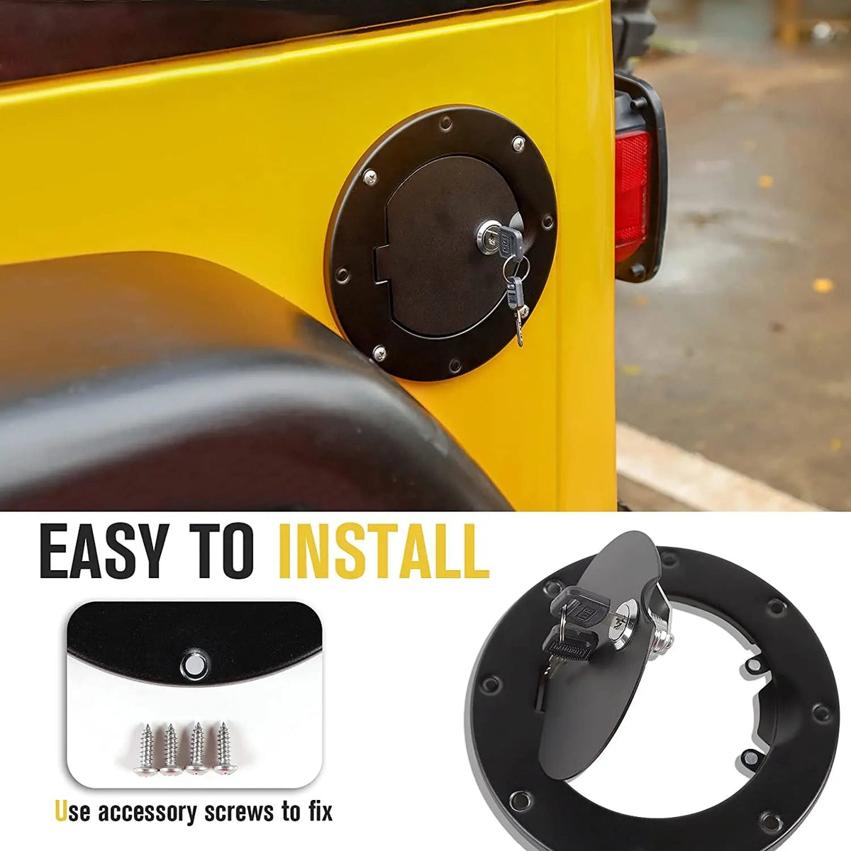 For 1997-2006 Jeep Wrangler TJ Locking Fuel Door Gas Tank Cover