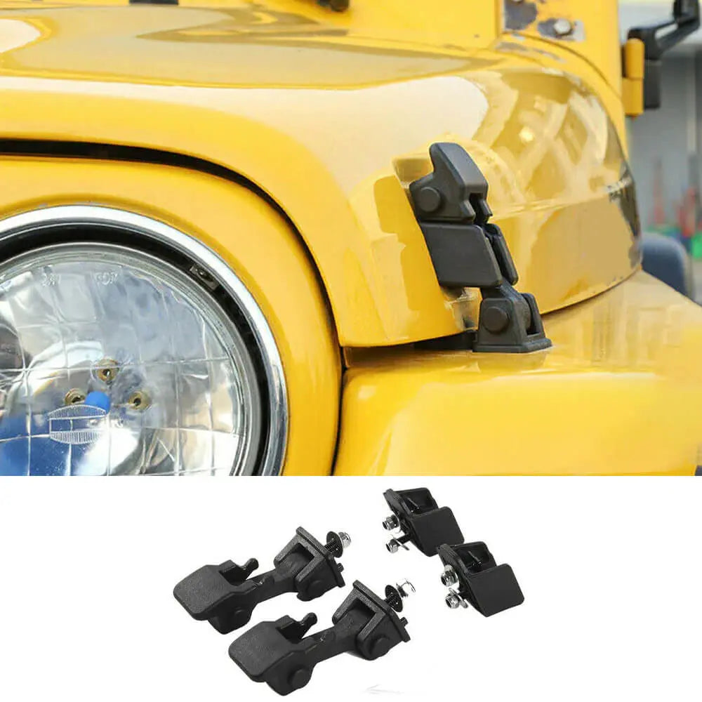 For 1997-2006 Jeep Wrangler TJ Locking Hood Latch Catch Latches & Bracket Parts 2PCS