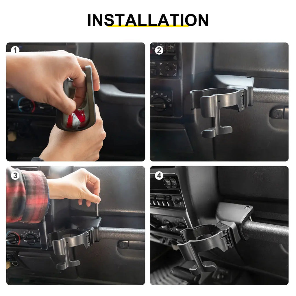 For 1997-2006 Jeep Wrangler TJ Multi-Function Cup Holder Phone Mount Phone Holder