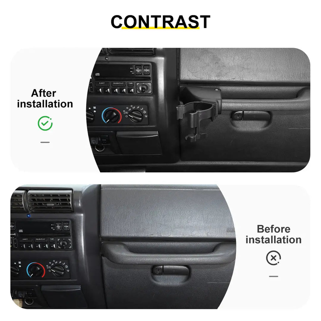 For 1997-2006 Jeep Wrangler TJ Multi-Function Cup Holder Phone Mount Phone Holder