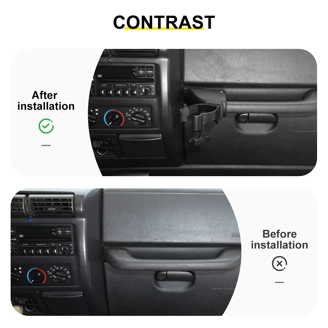 For 1997-2006 Jeep Wrangler TJ Multi-Function Cup Holder Phone Mount Phone Holder