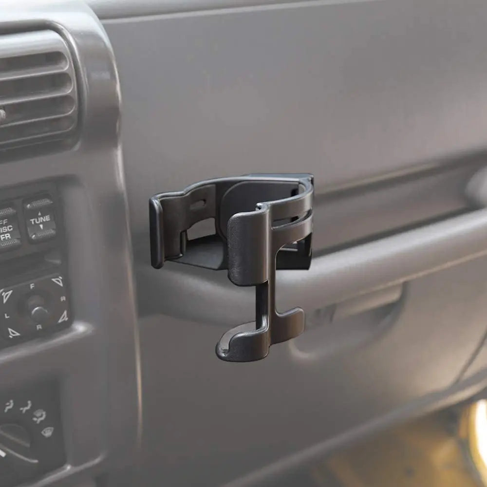 For 1997-2006 Jeep Wrangler TJ Multi-Function Drink Cup Phone Holder, 2 in 1 Bolt-on Stand Bracket Organizer
