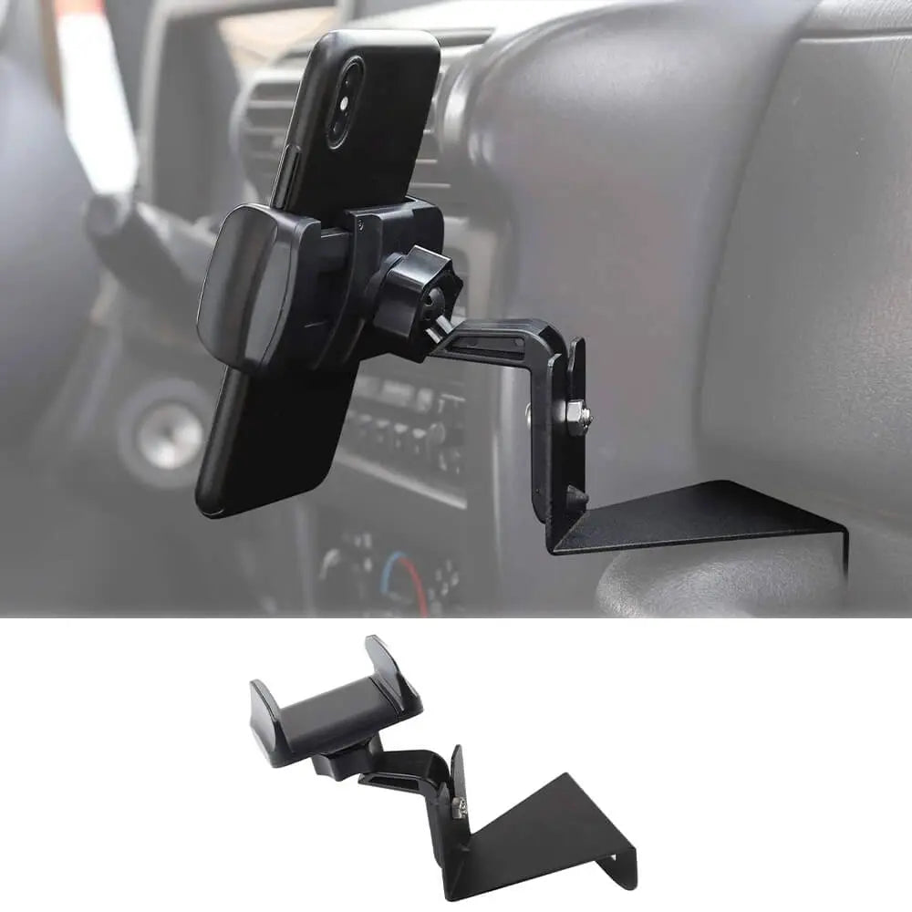 For 1997-2006 Jeep Wrangler TJ Multi-Functional Phone & Radio Holder Walkie Talkie Mount Bracket, Bolt-on Stand Bracket