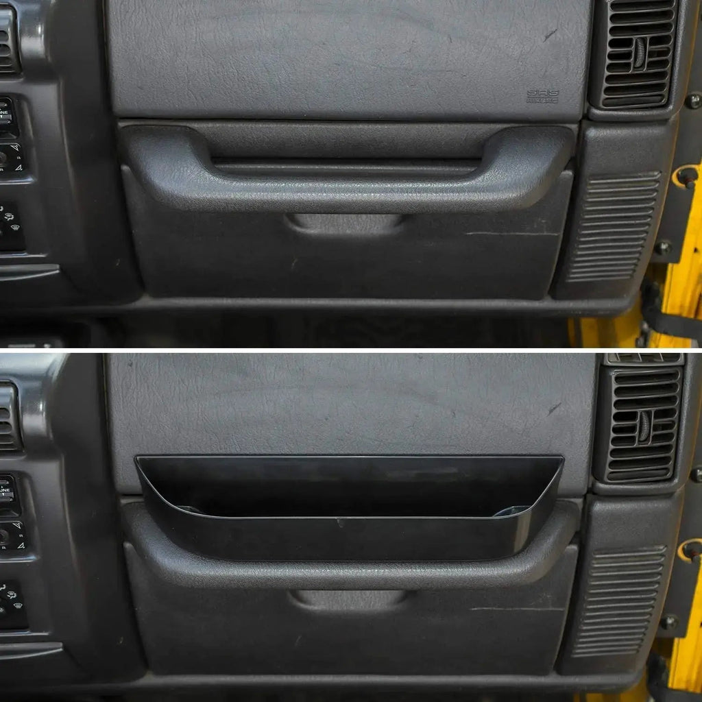 For 1997-2006 Jeep Wrangler TJ Passenger Co-Pilot Grab Bar Storage Box Tray Organizer
