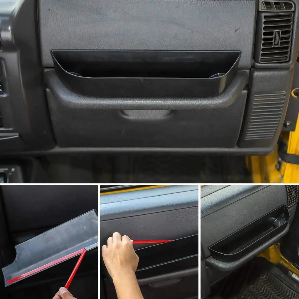 For 1997-2006 Jeep Wrangler TJ Passenger Co-Pilot Grab Bar Storage Box Tray Organizer