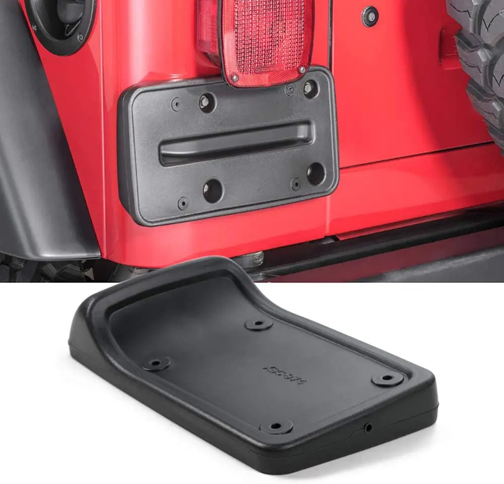 For 1997-2006 Jeep Wrangler TJ Rear License Plate Frame Holder Mount Bracket Black