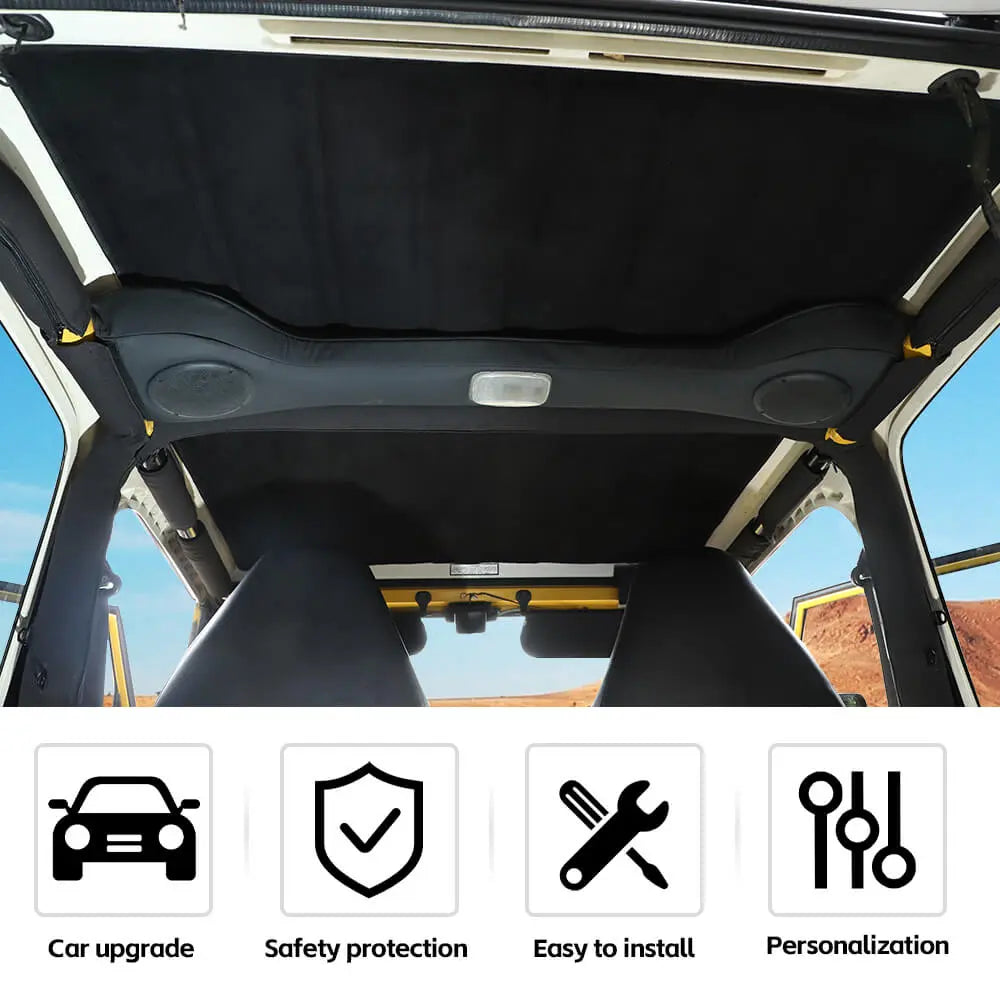 For 1997-2006 Jeep Wrangler TJ Roof Hardtop Rear Window Freedom Panel Insulation Cotton Cover Pad Kit