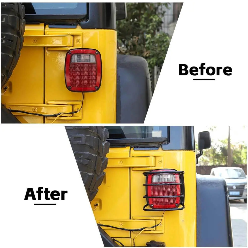 For 1997-2006 Jeep Wrangler TJ Taillight Guard Rear Lamp Trim Protector Iron