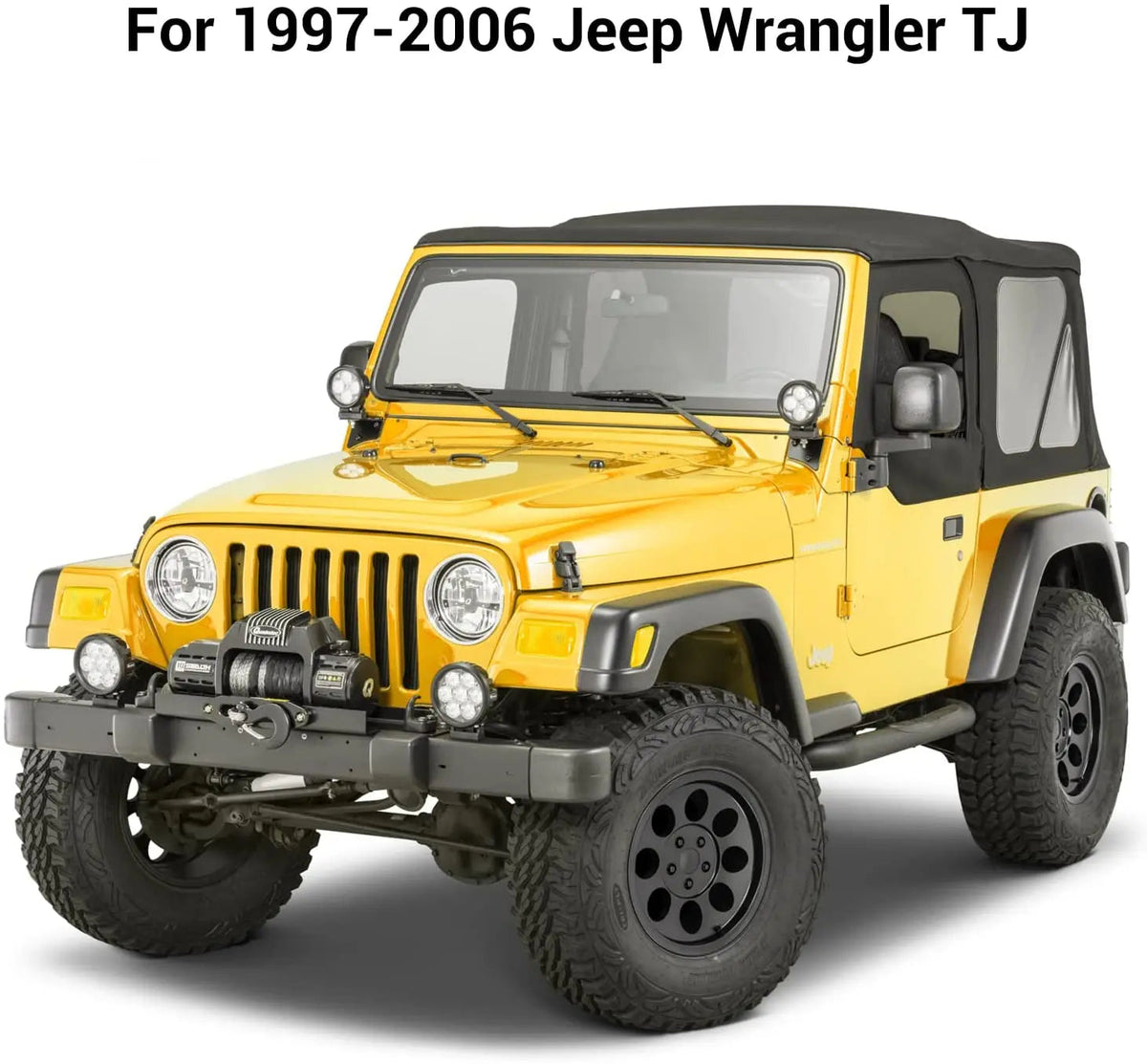 For 1997-2006 Jeep Wrangler TJ Windshield Sunshade Side Full Window Sunscreen Heat Insulation Sun Visor, 6PCs
