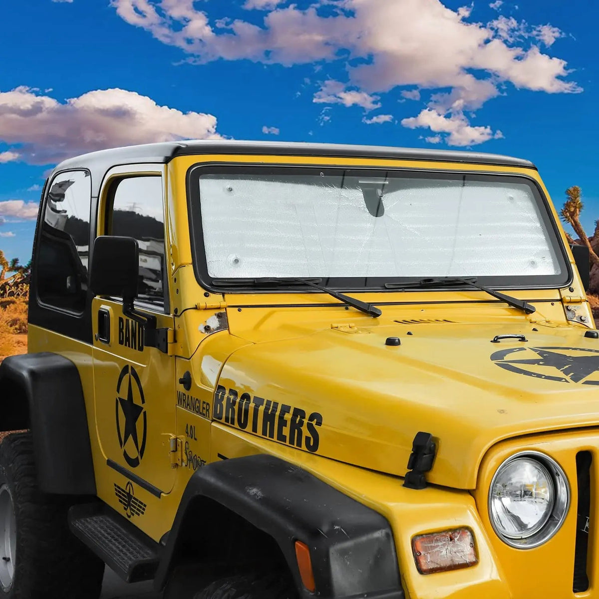 For 1997-2006 Jeep Wrangler TJ Windshield Sunshade Side Full Window Sunscreen Heat Insulation Sun Visor, 6PCs