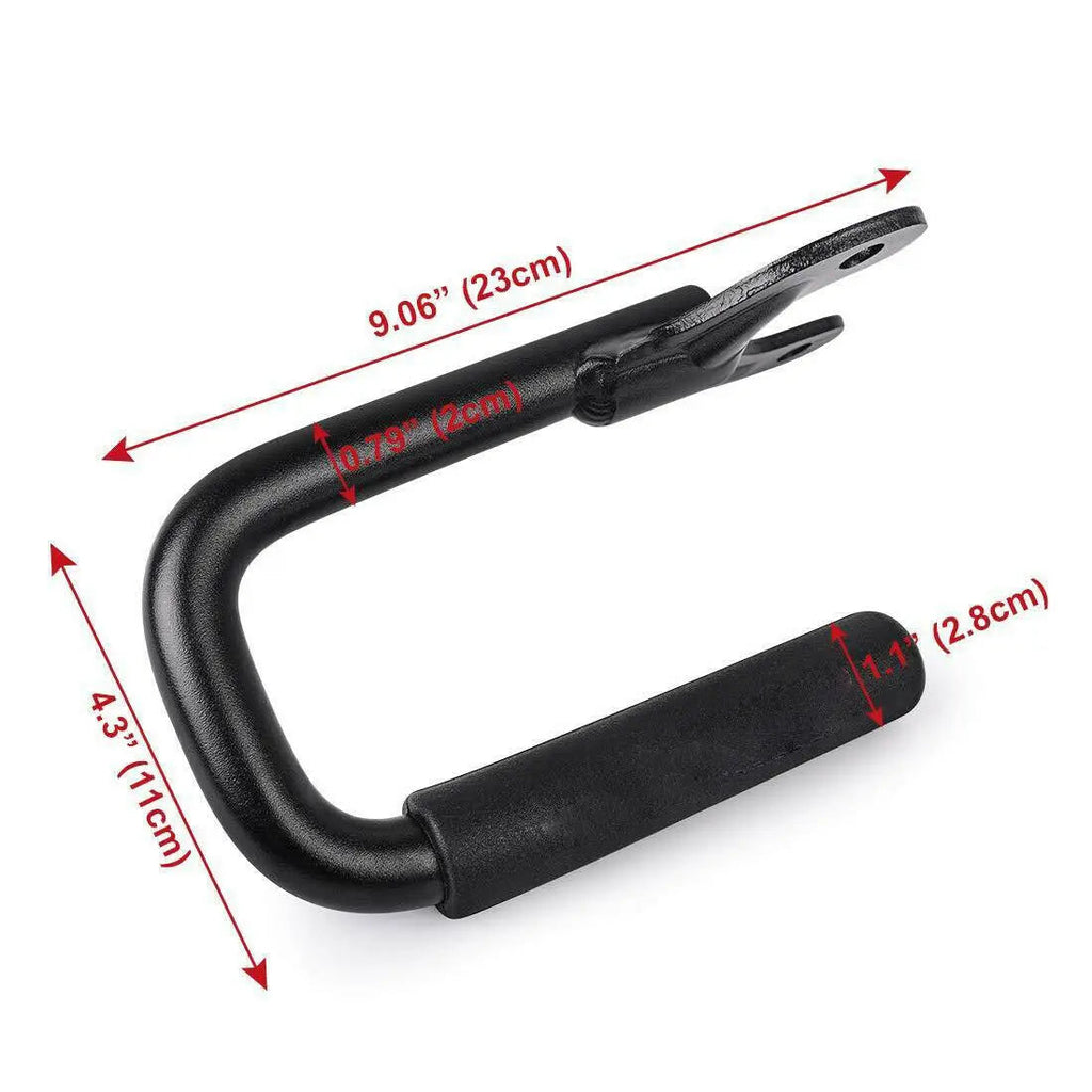 For 1997-2007 Jeep Wrangler TJ Top Grab Handles Front Grab Bars Hard Solid Steel Black 2pcs