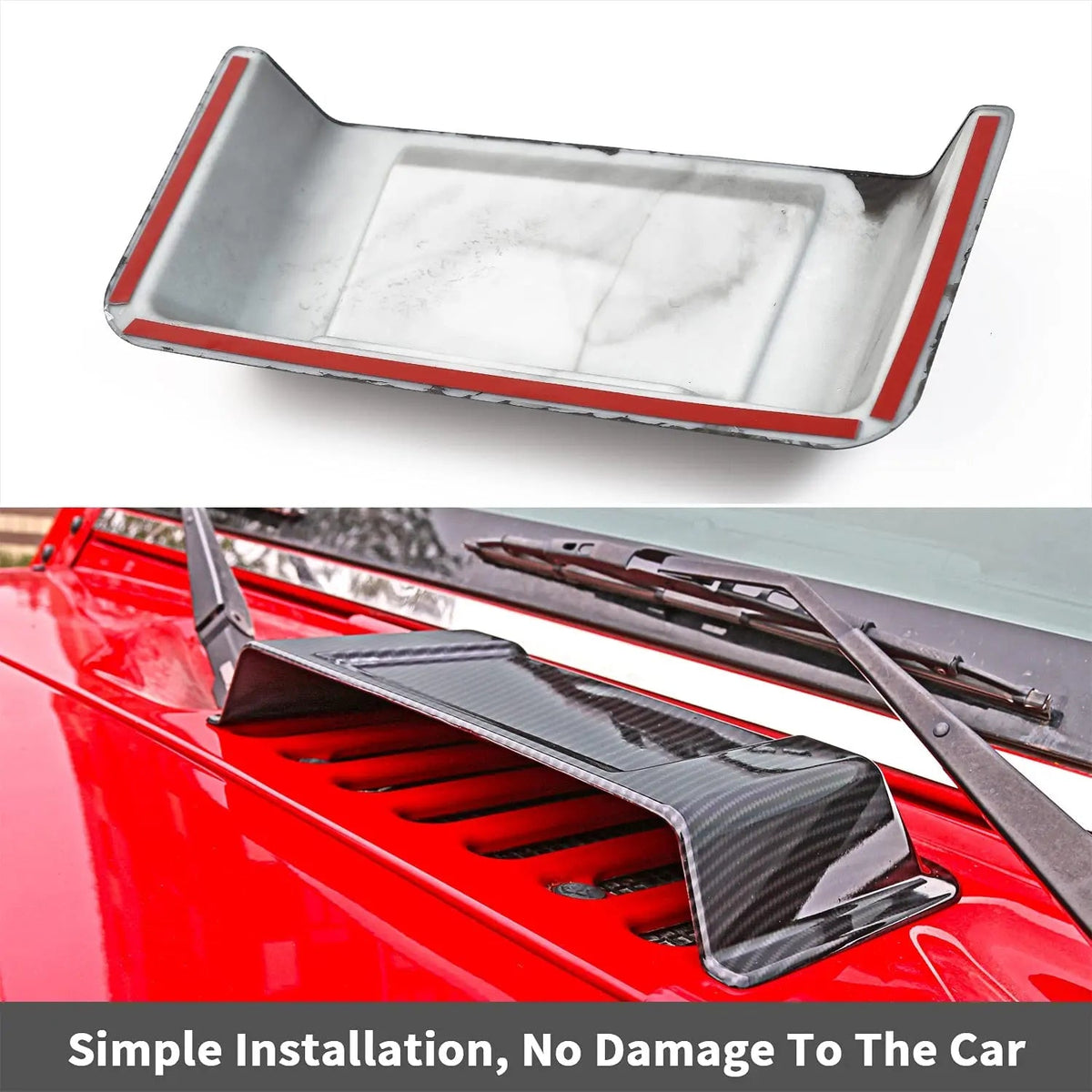 For 1997-2018 Jeep Wrangler TJ JK JKU Hood Vent Hood Scoop Vent Cover Trim