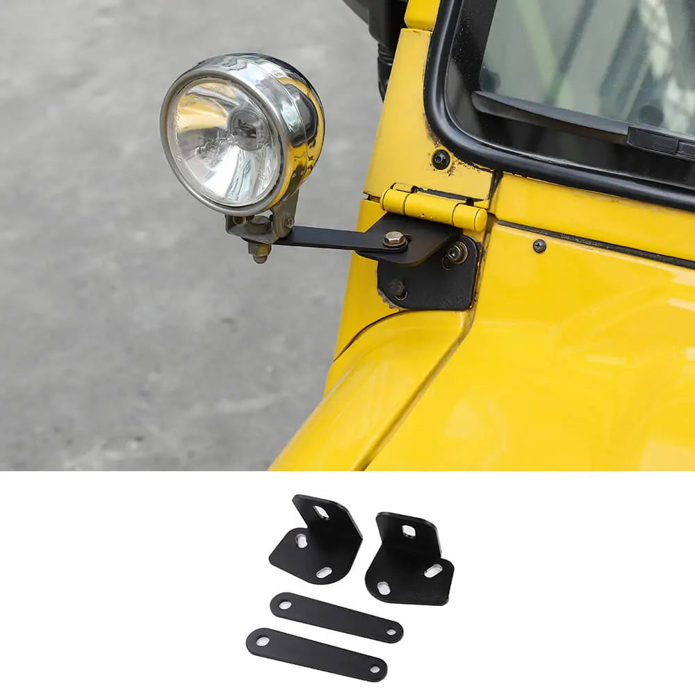 For 1997+ Jeep Wrangler TJ JK Front LED Light A-Pillar Mount Brackets Kits Metal