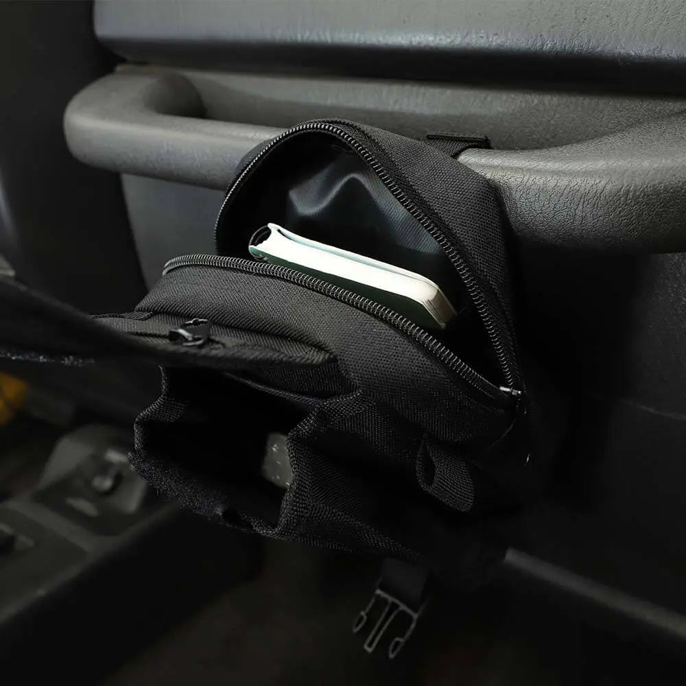 For 1997+ Jeep Wrangler YJ CJ TJ JK JL JT Co-Pilot Grab Bar Storage Bag Organizer Black