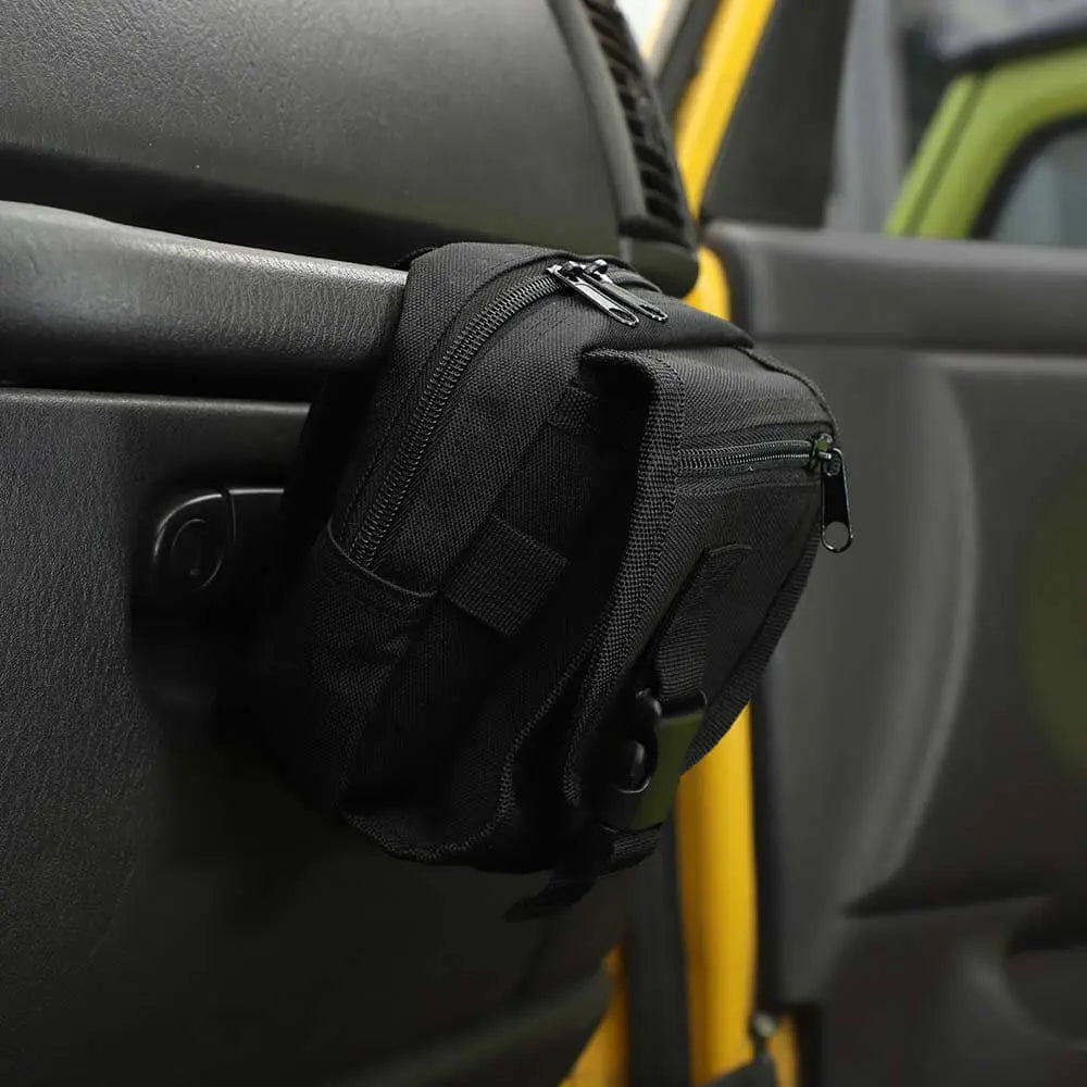 For 1997+ Jeep Wrangler YJ CJ TJ JK JL JT Co-Pilot Grab Bar Storage Bag Organizer Black