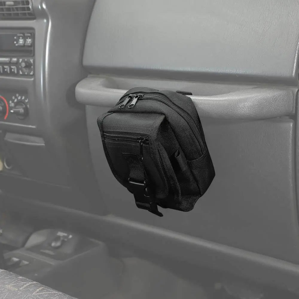 For 1997+ Jeep Wrangler YJ CJ TJ JK JL JT Co-Pilot Grab Bar Storage Bag Organizer Black