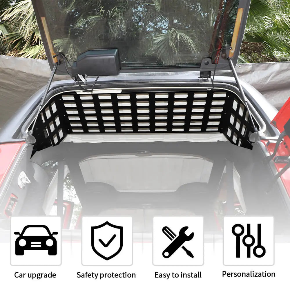 For 2007-18 Jeep Wrangler JKU 4Door Aluminum Alloy Car Rear Trunk Side Storage Hanging Expand Rack