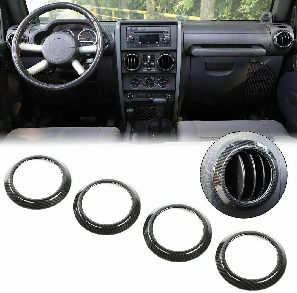 For 2007-2010 Jeep Wrangler JK 14x Steering Wheel Dashboard Air Outlet Vent Trim Kit