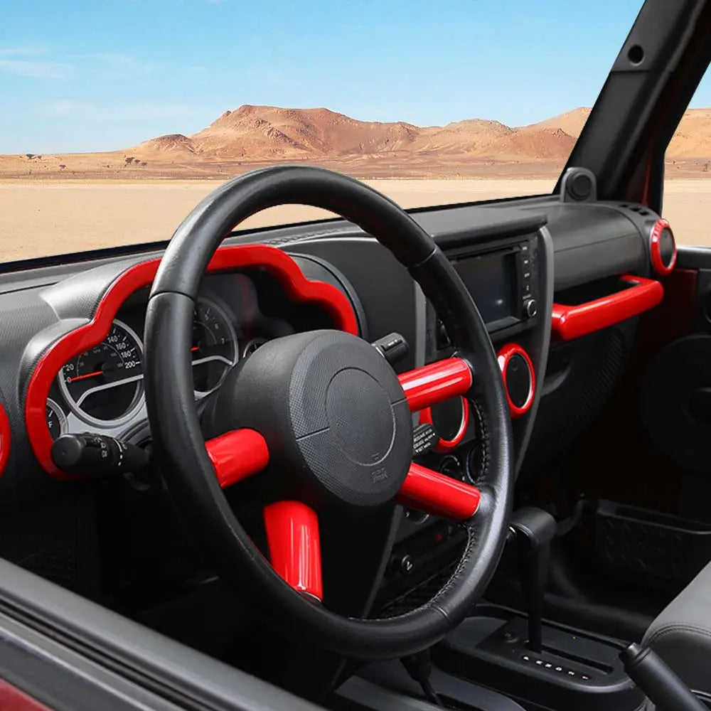 For 2007-2010 Jeep Wrangler JK 16/18PCS 4 Door Central Control Dash Decor Cover Trim Kits