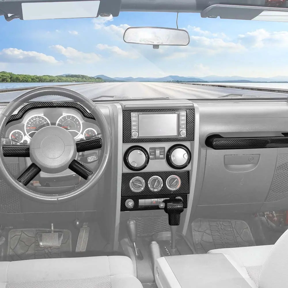 For 2007-2010 Jeep Wrangler JK 16/18PCS 4 Door Central Control Dash Decor Cover Trim Kits
