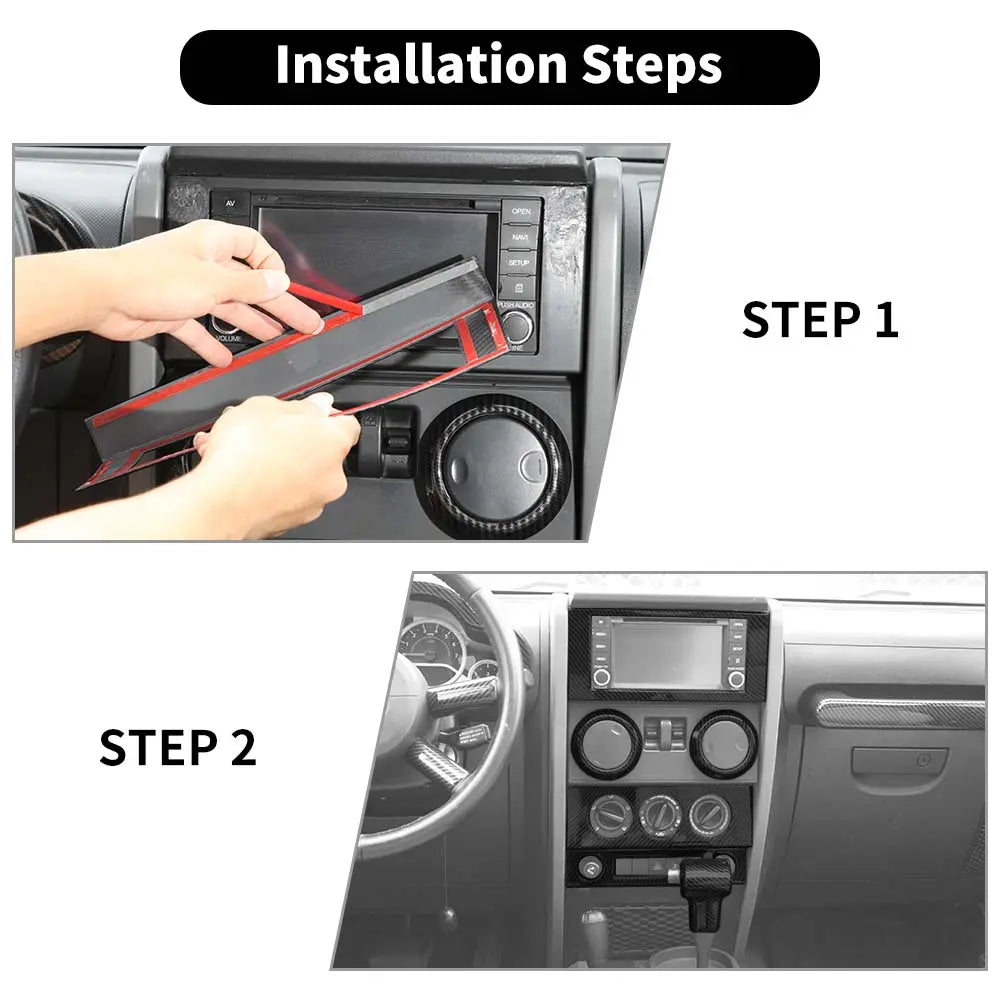 For 2007-2010 Jeep Wrangler JK 16/18PCS 4 Door Central Control Dash Decor Cover Trim Kits