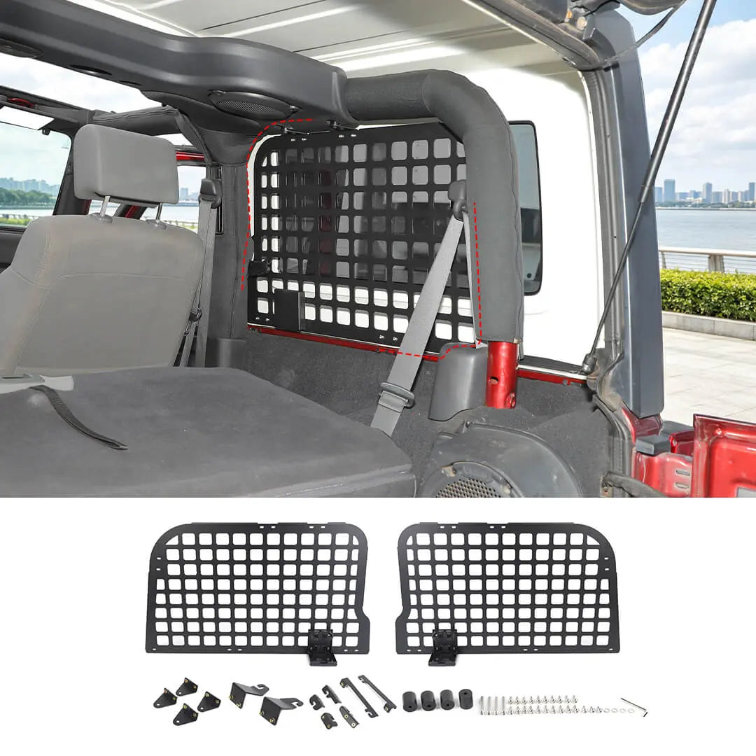 For 2007-2010 Jeep Wrangler JK 2 Door Rear Trunk Side Storage Rack（2 pcs）