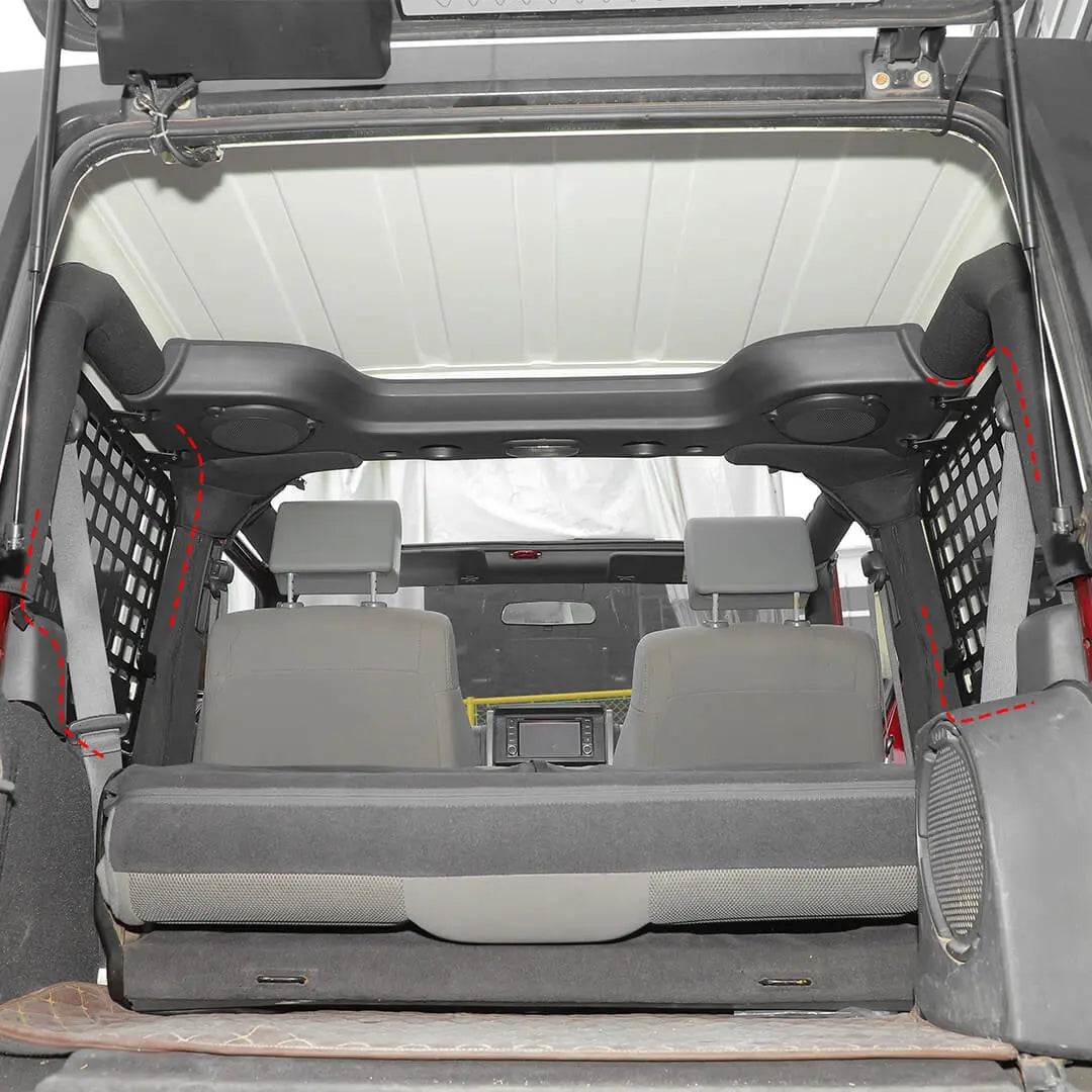 For 2007-2010 Jeep Wrangler JK 2 Door Rear Trunk Side Storage Rack（2 pcs）