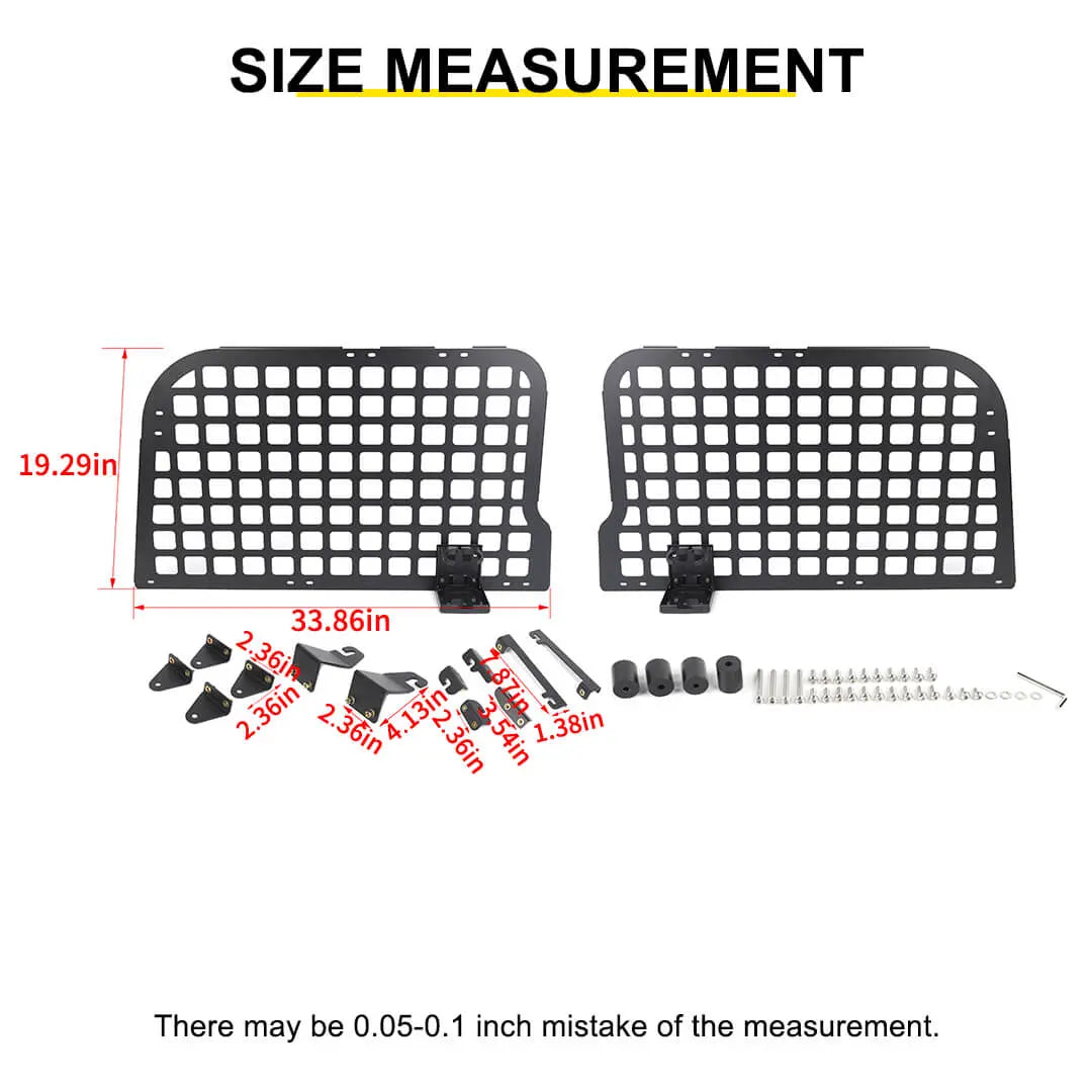 For 2007-2010 Jeep Wrangler JK 2 Door Rear Trunk Side Storage Rack（2 pcs）