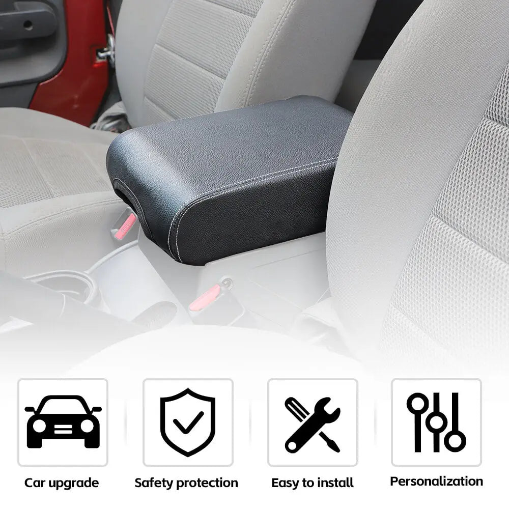 For 2007-2010 Jeep Wrangler JK Car Center Console Armrest Cover Black