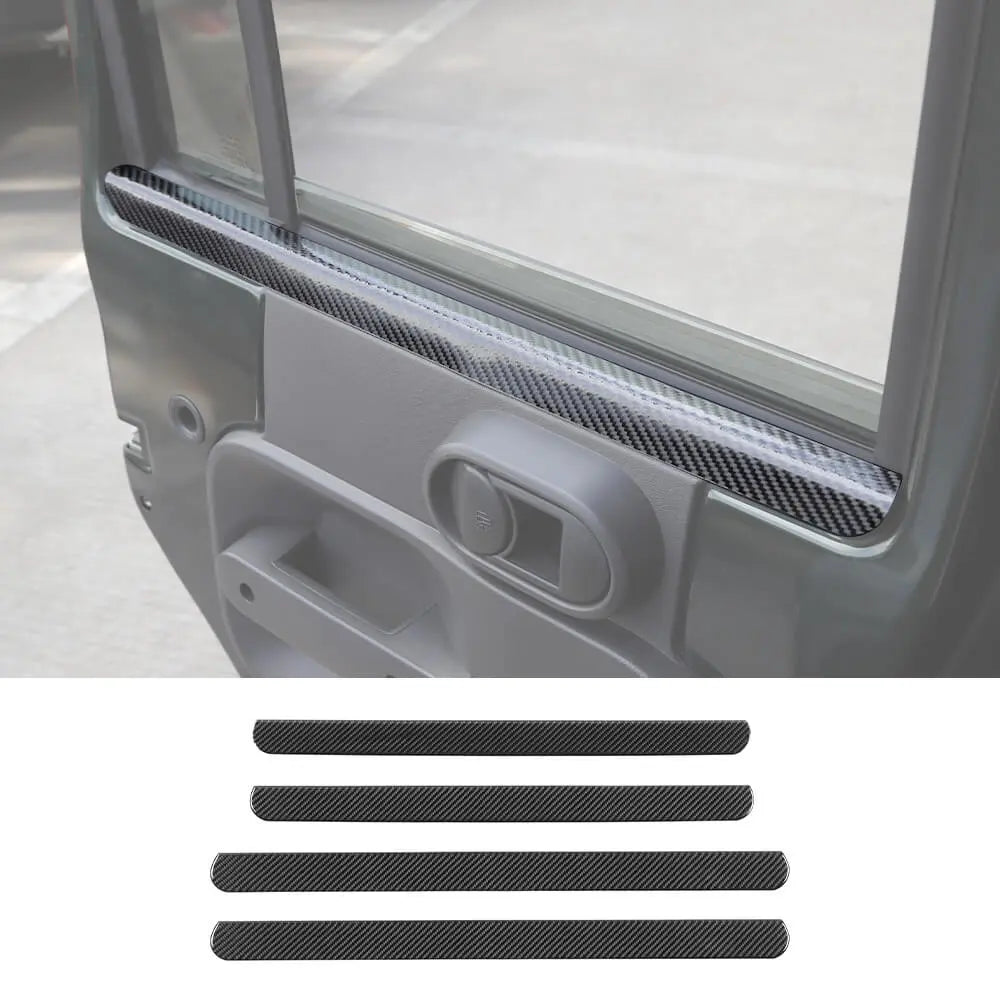 For 2007-2010 Jeep Wrangler JK Carbon Fiber Interior Window Decor Strips Cover Trim