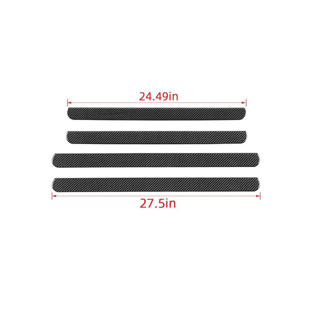 For 2007-2010 Jeep Wrangler JK Carbon Fiber Interior Window Decor Strips Cover Trim