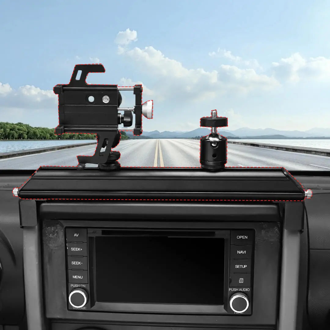 For 2007-2010 Jeep Wrangler JK Center Console Dash Phone & Action Camera Holder Slider Mount Bracket