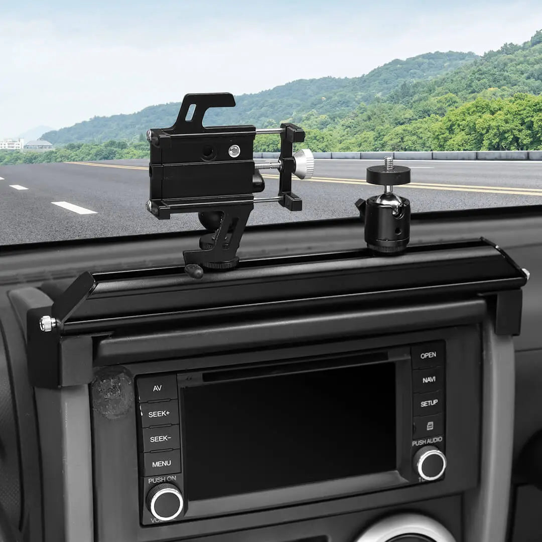 For 2007-2010 Jeep Wrangler JK Center Console Dash Phone & Action Camera Holder Slider Mount Bracket