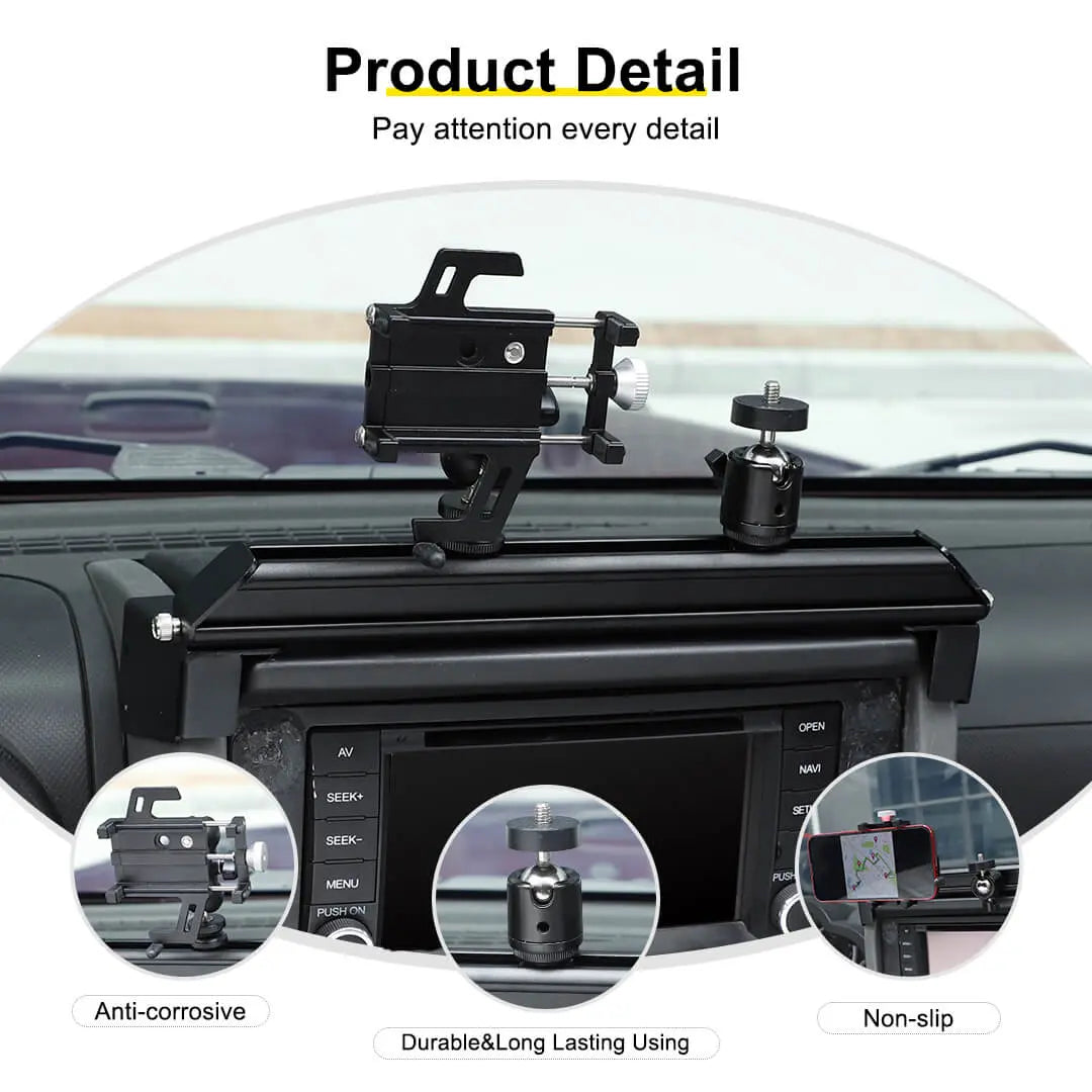 For 2007-2010 Jeep Wrangler JK Center Console Dash Phone & Action Camera Holder Slider Mount Bracket