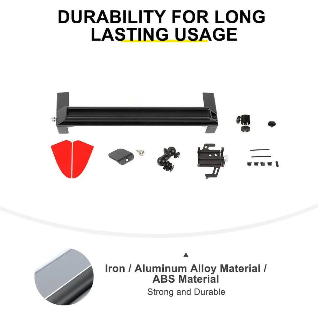For 2007-2010 Jeep Wrangler JK Center Console Dash Phone & Action Camera Holder Slider Mount Bracket