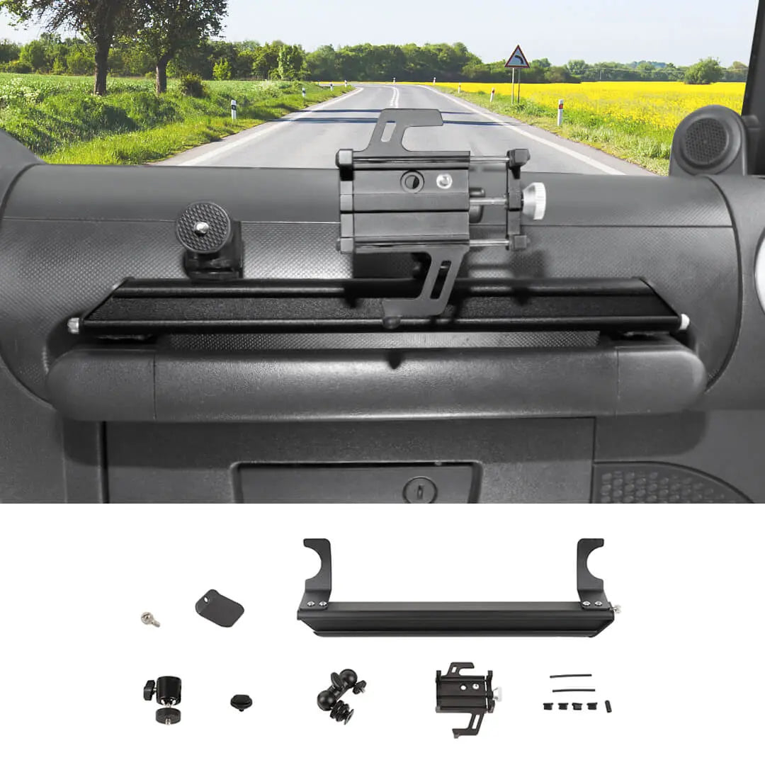 For 2007-2010 Jeep Wrangler JK Center Console Dash Phone & Action Camera Holder Slider Mount Bracket