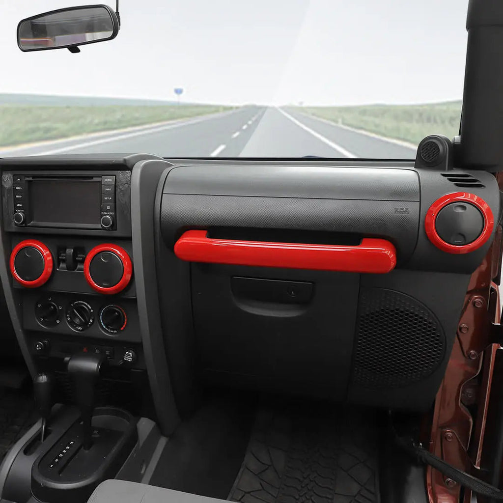 For 2007-2010 Jeep Wrangler JK Center Console Decor Trim Cover Kit (10 pcs)