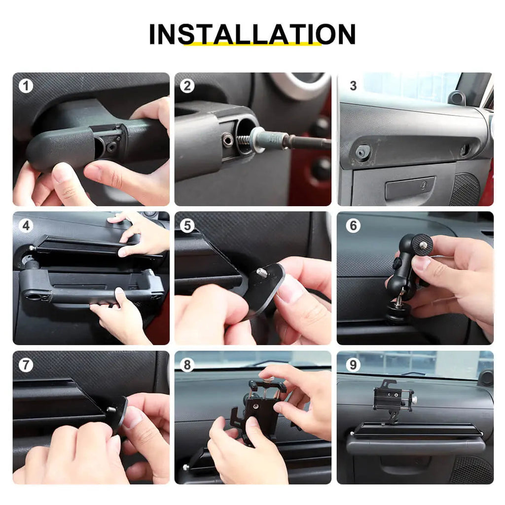 For 2007-2010 Jeep Wrangler JK Center Console Multifunctional Extensible Phone Holder Bracket