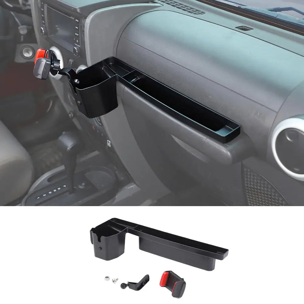 For 2007-2010 Jeep Wrangler JK Co-pilot Grab Bar Handle Storage Box & Phone Holder Base
