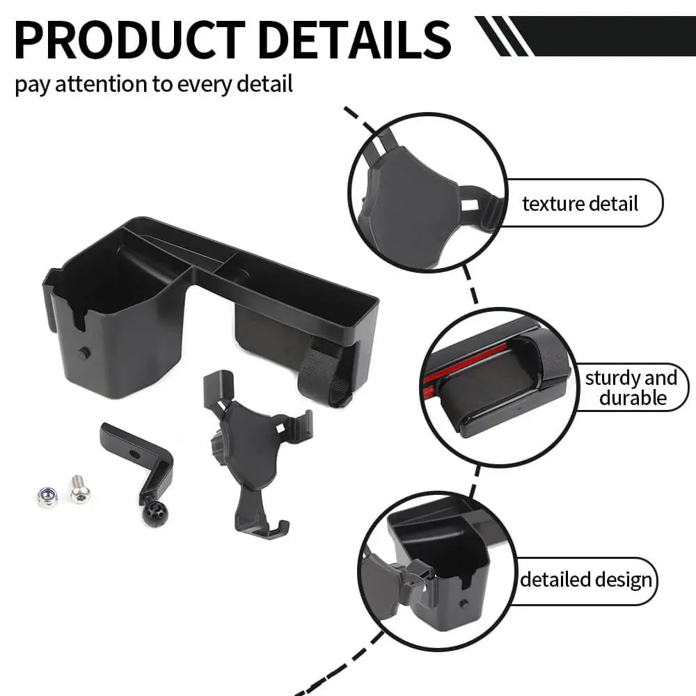 For 2007-2010 Jeep Wrangler JK Co-pilot Handle Storage Box Phone Holder Mount