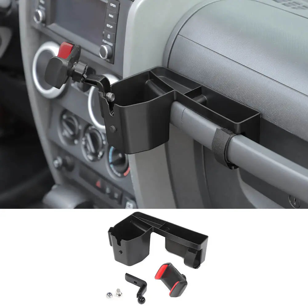 For 2007-2010 Jeep Wrangler JK Co-pilot Handle Storage Box Phone Holder Mount