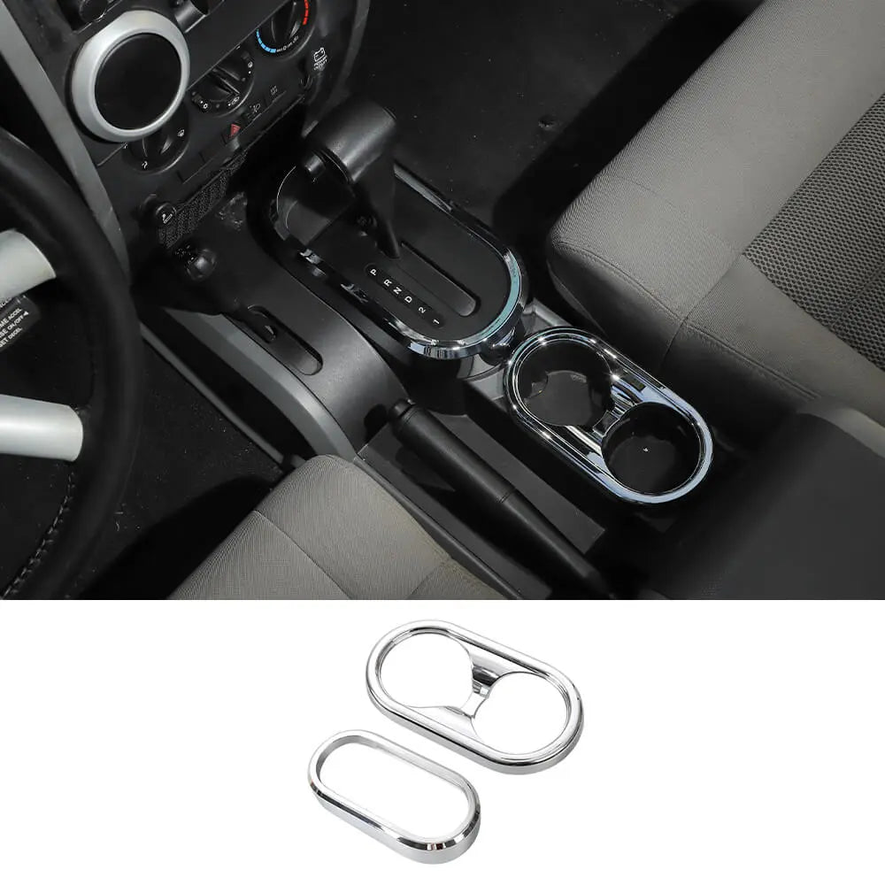 For 2007-2010 Jeep Wrangler JK Gear Shift Trim & Front Water Cup Holder Cover