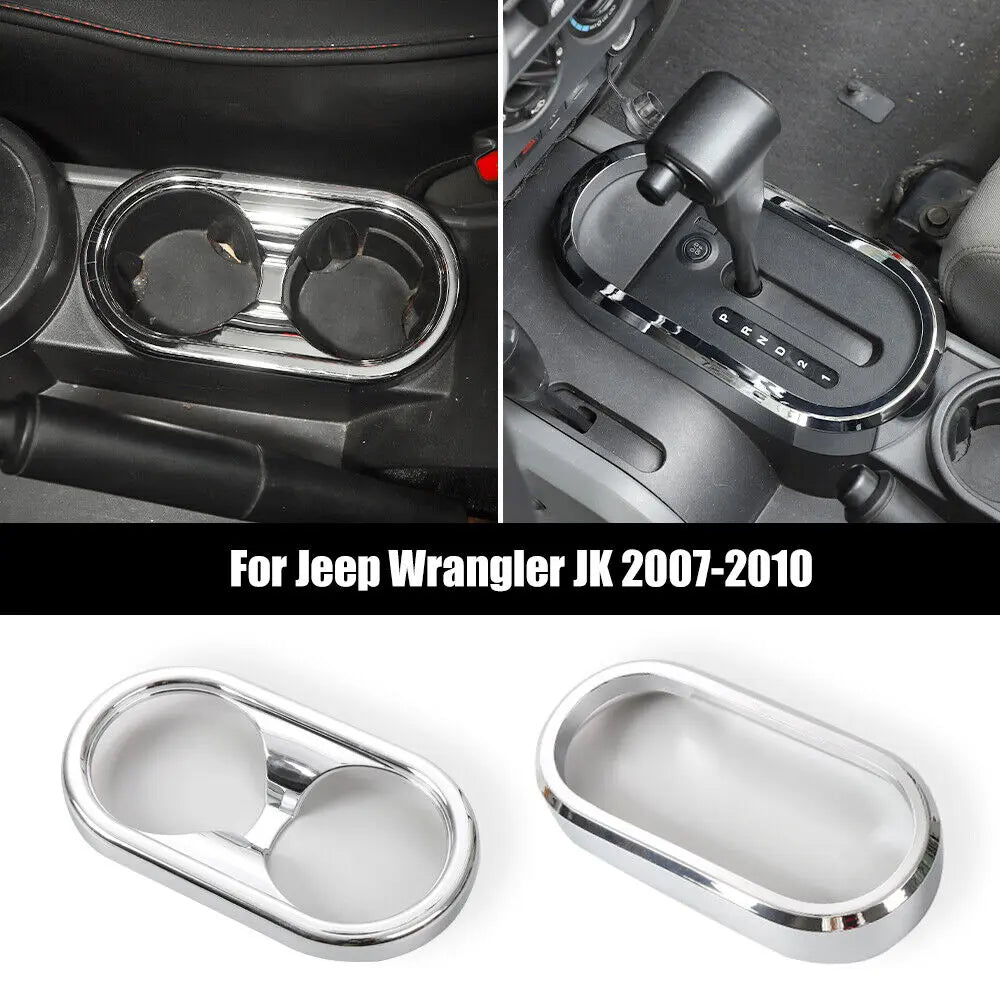 For 2007-2010 Jeep Wrangler JK Gear Shift Trim & Front Water Cup Holder Cover
