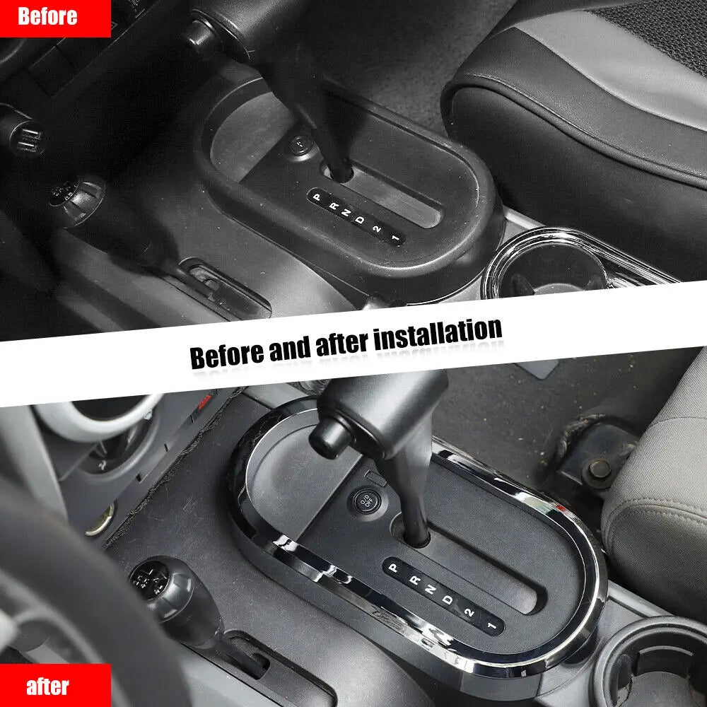 For 2007-2010 Jeep Wrangler JK Gear Shift Trim & Front Water Cup Holder Cover