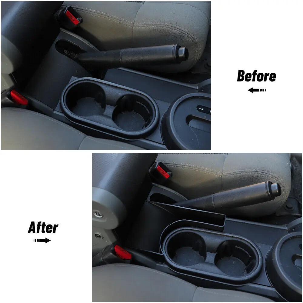 For 2007-2010 Jeep Wrangler JK Handbrake Armrest Side Storage Box Organizer Tray