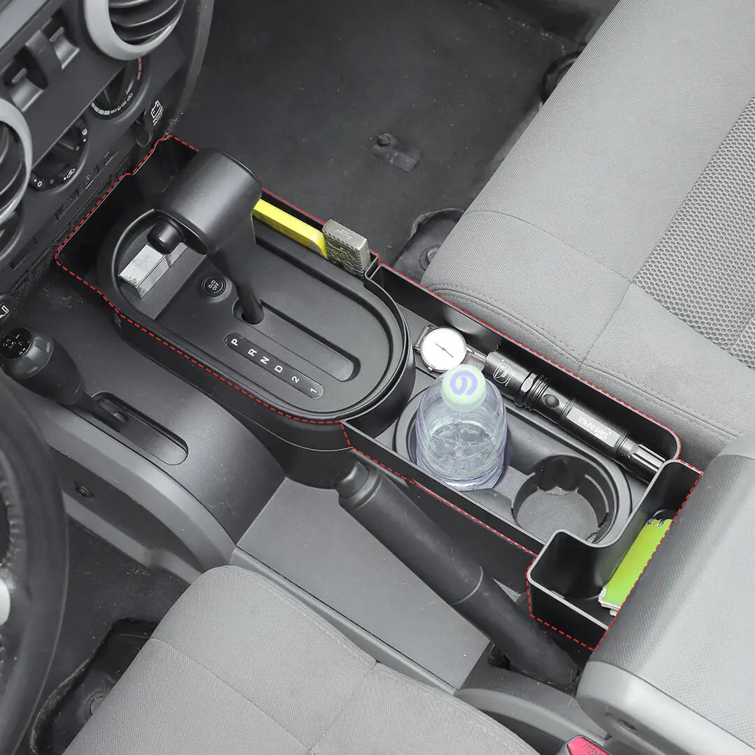 For 2007-2010 Jeep Wrangler JK Interior Center Console Gear Shift Cup Holder Storage Box (3 pcs)