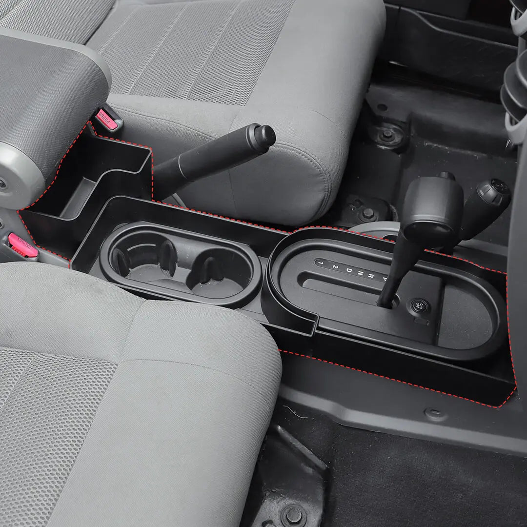 For 2007-2010 Jeep Wrangler JK Interior Center Console Gear Shift Cup Holder Storage Box (3 pcs)